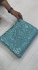 Bollywood-Inspired Sky Blue Sequin Saree with Border Detailing