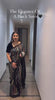 Bollywood-Inspired Black Sequin Saree with Metallic Stripes