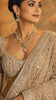 Bollywood Inspired Golden Honeycomb Pattern Net Saree with Tassel Border