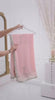 Bollywood Inspired Peach Georgette Saree with Embroidery and Lace Detailing