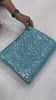 Bollywood-Inspired Sky Blue Sequin Saree with Border Detailing