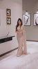 Bollywood Inspired Heavy Georgette Sequins Embroidery Peach Saree