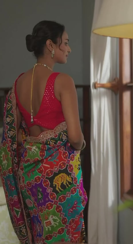 Shilpa Inspired Digital Patola Sequins Saree
