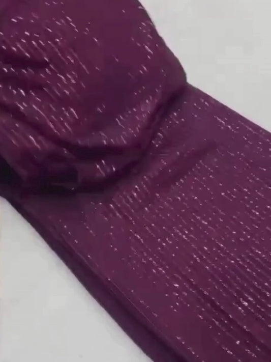 Purple Heavy Georgette Sequin Saree with Embroidery-67251691061329