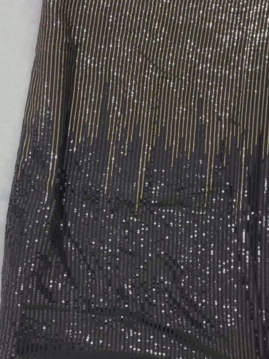 Aditi Inspired Heavy Sequins Work Black & Gold Saree