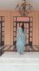 Bollywood Inspired Teal Blue Saree with Handcrafted Embroidered Border