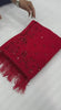 Bollywood Inspired Faux Georgette Embroidery Red Saree with Sequins Work