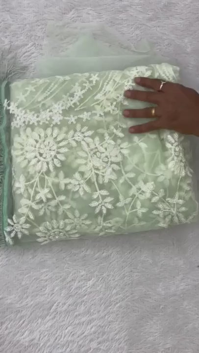 Bollywood Inspired Designer Fancy Net Pista Green Saree