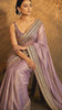 Surabhi Inspired Onion Pink Saree with Gold and Brown Embroidered Borders